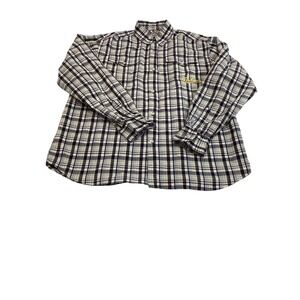 Vintage Bum Equipment Classics Plaid Button Up Shirt Mens Large Blue Yellow